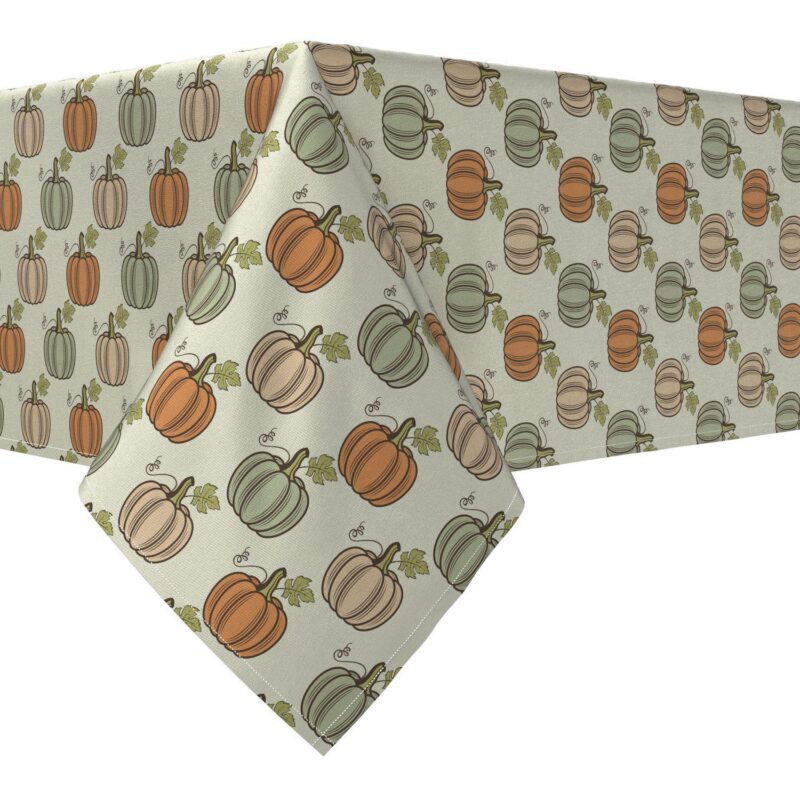 Rectangular Tablecloth, 100% Cotton, 60x84 , Pumpkins off The Vines
