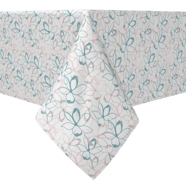 Rectangular Tablecloth, 100% Cotton, Pastel Jasmine Floral