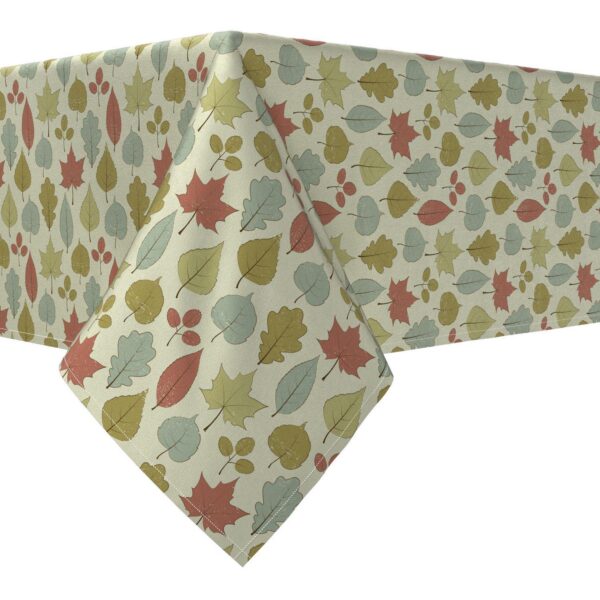 Rectangular Tablecloth, 100% Cotton, 52x84 , Tree Leaves Design