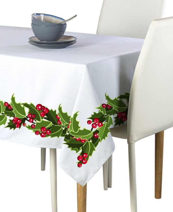 Rectangular Tablecloth, 100% Polyester, 60x104 , Holly Garland