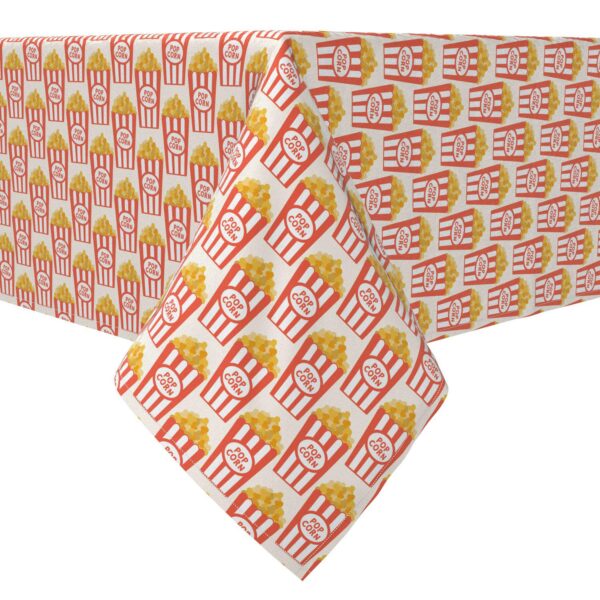 Rectangular Tablecloth, 100% Cotton, 60x104 , Cinema Popcorn