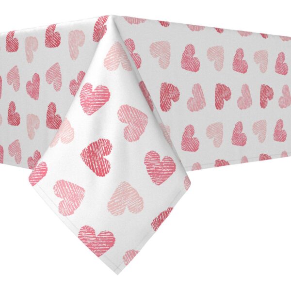 Rectangular Tablecloth, 100% Polyester, 60x120 , Valentine's Shaded Hearts