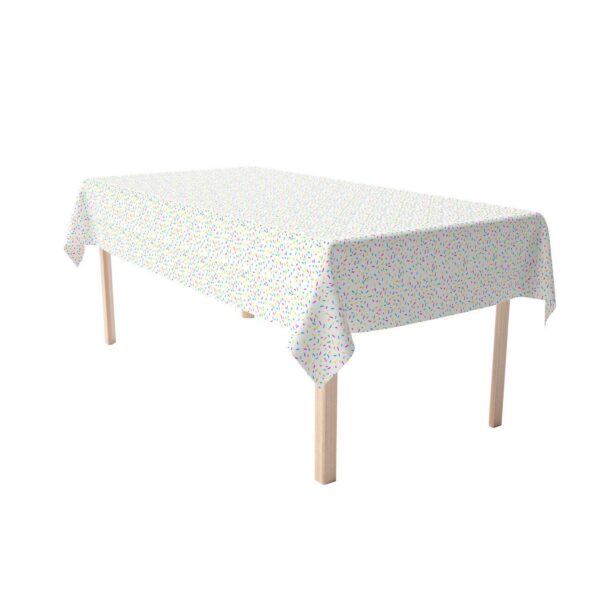 Rectangular Tablecloth, 100% Polyester, 60x104 , Sprinkles on White