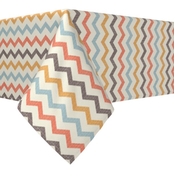 Rectangular Tablecloth, 100% Cotton, 60x84 , Chevron Illustration