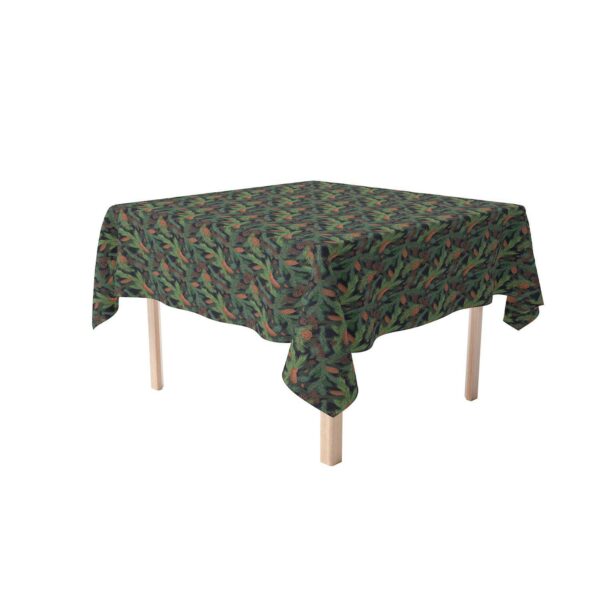 Rectangular Tablecloth, 100% Polyester, 60x84 , Fir Branches and Green Pines