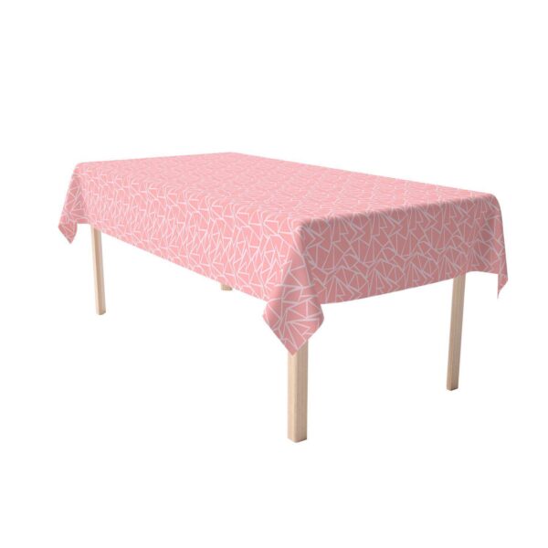 Rectangular Tablecloth, 100% Cotton, 52x104 , Geometric Shapes Pink