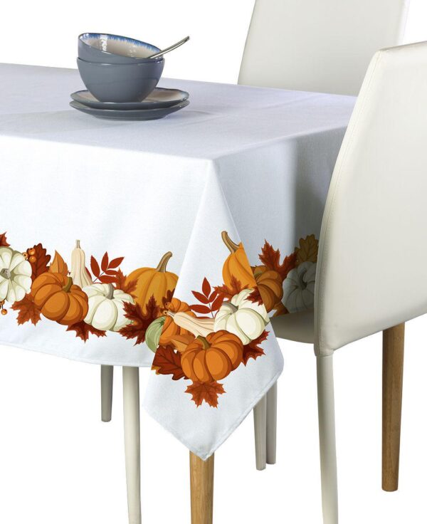 Rectangular Tablecloth, 100% Polyester, 60x84 , Pumpkin Garland