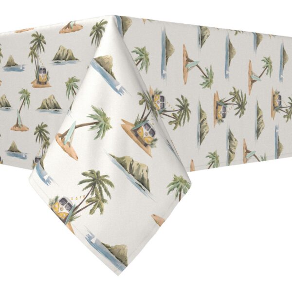 Rectangular Tablecloth, 100% Cotton, 60x120 , Retro Surf