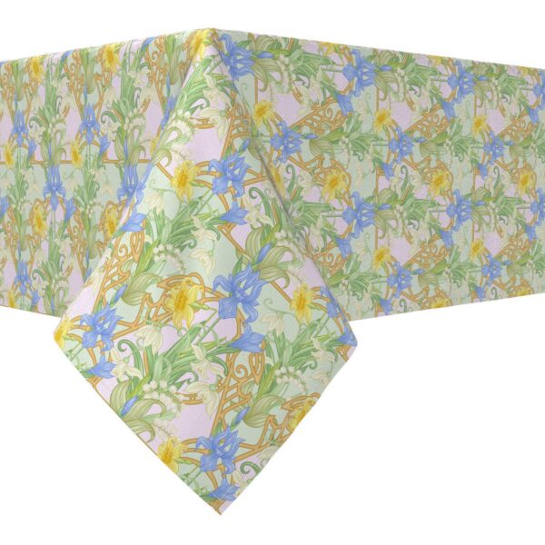 Rectangular Tablecloth, 100% Cotton, 52x120 , Floral 144