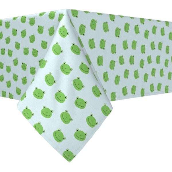 Rectangular Tablecloth, 100% Cotton, 52x104 , Ribbit Ribbit