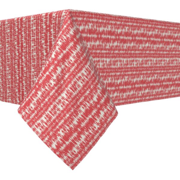 Rectangular Tablecloth, 100% Cotton, 52x120 , Red Ikat Design