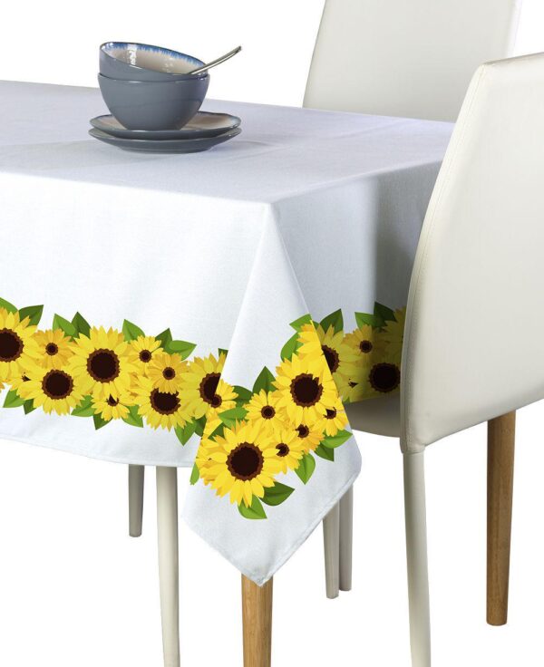 Rectangular Tablecloth, 100% Polyester, 60x84 , Sunflower Garland