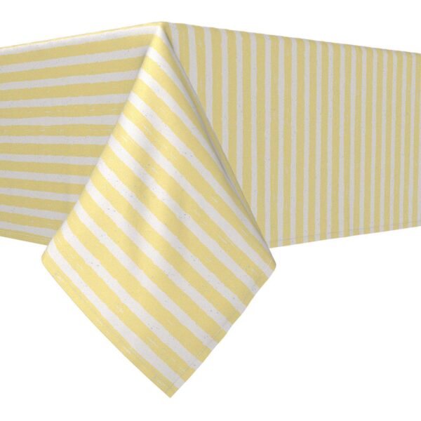 Rectangular Tablecloth, 100% Cotton, 60x84 , Lemonade Stripe