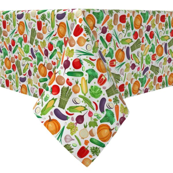 Rectangular Tablecloth, 100% Cotton, Vegetable Market