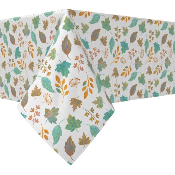 Rectangular Tablecloth, 100% Cotton, 52x104 , Painted Leaves