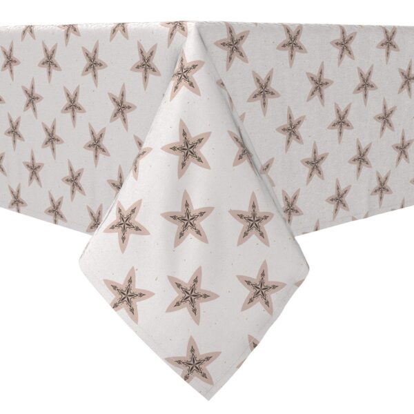 Rectangular Tablecloth, 100% Cotton, Rustic Stars