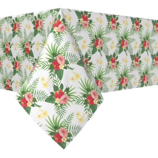 Rectangular Tablecloth, 100% Cotton, 60x84 , Hibiscus Check