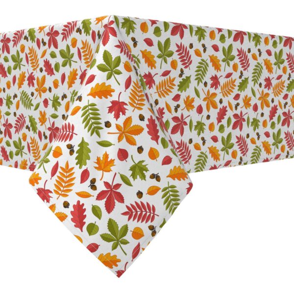 Rectangular Tablecloth, 100% Cotton, 60x104 , Variety of Leaves