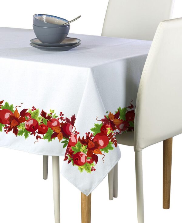 Rectangular Tablecloth, 100% Polyester, 60x84 , Autumn Apple Harvest Garland