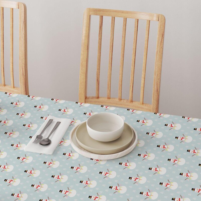 Rectangular Tablecloth, 100% Cotton, 60x120 , Holiday Snowmen and Polar Bears - Image 4