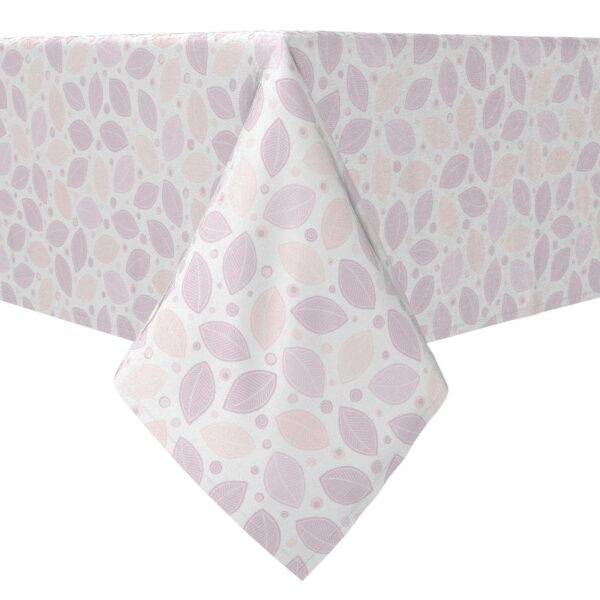 Rectangular Tablecloth, 100% Cotton, Simple Pastel Leaves