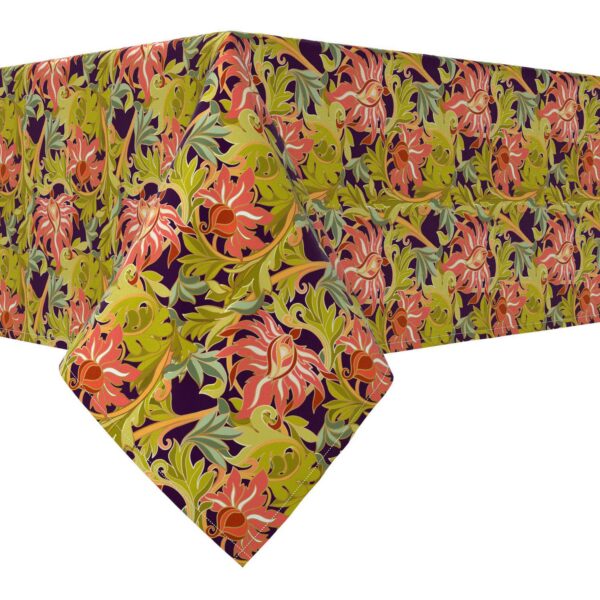 Rectangular Tablecloth, 100% Cotton, 52x104 , Floral 18