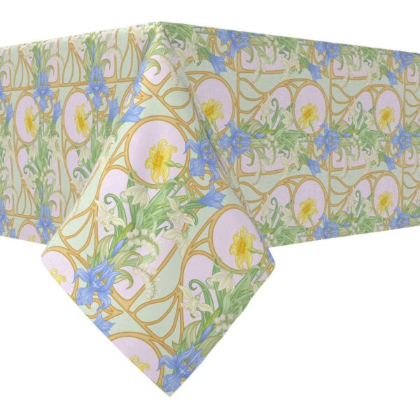 Rectangular Tablecloth, 100% Cotton, 60x104 , Floral 140