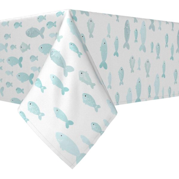 Rectangular Tablecloth, 100% Cotton, 52x104 , Underwater Fish