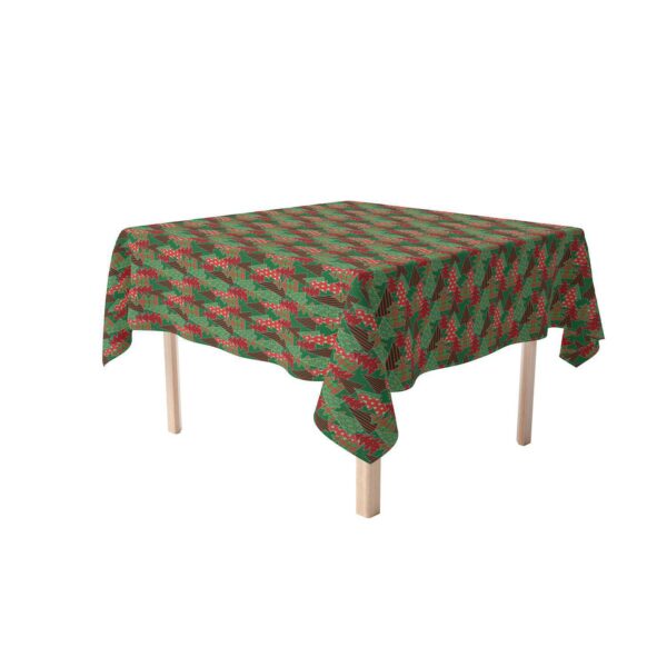 Rectangular Tablecloth, 100% Polyester, 60x84 , Christmas Tree Patchwork