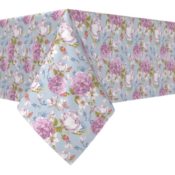 Rectangular Tablecloth, 100% Cotton, 52x104 , Butterfly Vintage Floral