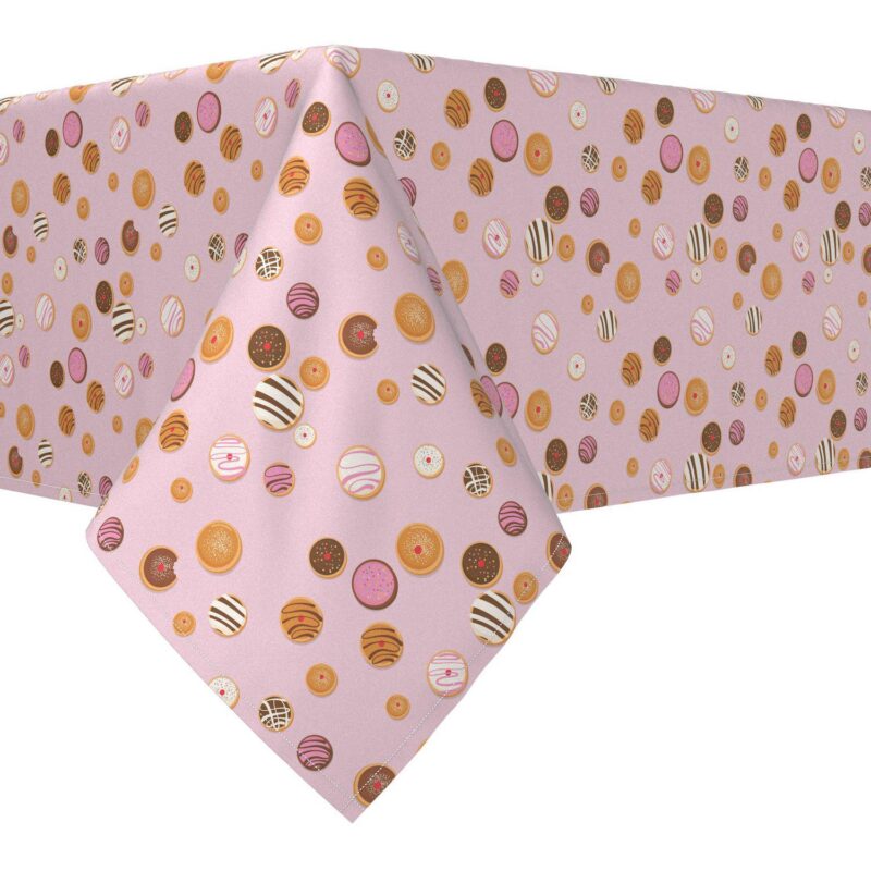 Rectangular Tablecloth, 100% Polyester, 60x84 , Sweet Sweet Donut Bake