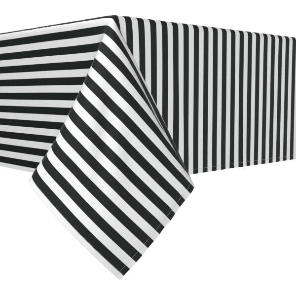 Rectangular Tablecloth, 100% Polyester, 60x120 , Small Stripes, Black