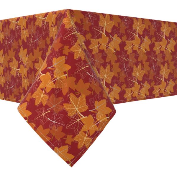 Rectangular Tablecloth, 100% Cotton, 52x84 , Seasonal Fall Leaves