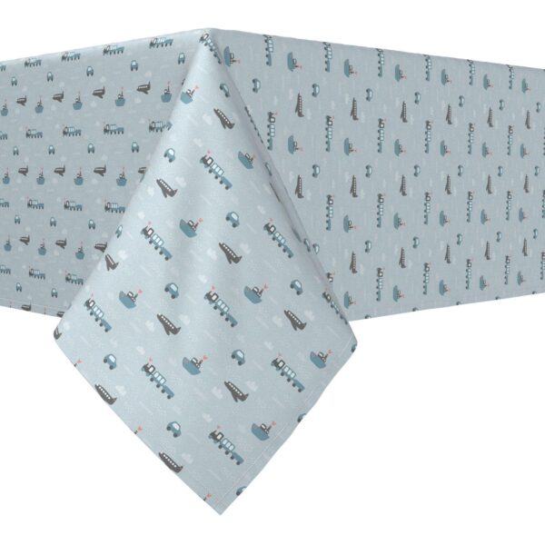 Rectangular Tablecloth, 100% Polyester, 60x120 , Blue Transportation Vehicles