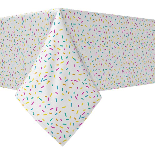 Rectangular Tablecloth, 100% Cotton, 52x84 , Sprinkles on White