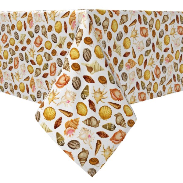 Rectangular Tablecloth, 100% Cotton, 60x120 , Collection of Beach Shells