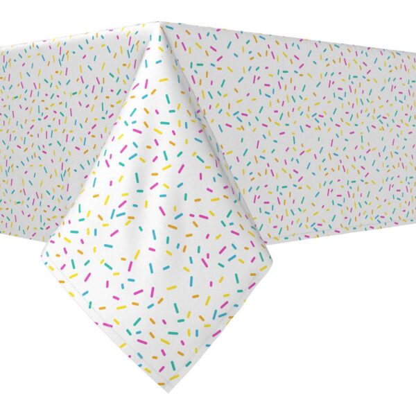 Rectangular Tablecloth, 100% Polyester, 60x84 , Sprinkles on White