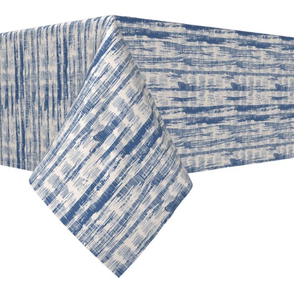 Rectangular Tablecloth, 100% Cotton, 60x120 , Blue Batik Stripe