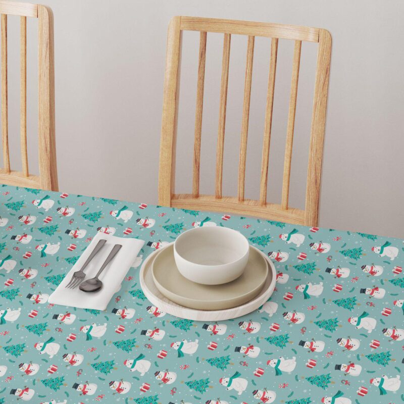 Rectangular Tablecloth, 100% Cotton, 60x120 , Holiday Snowmen - Image 4