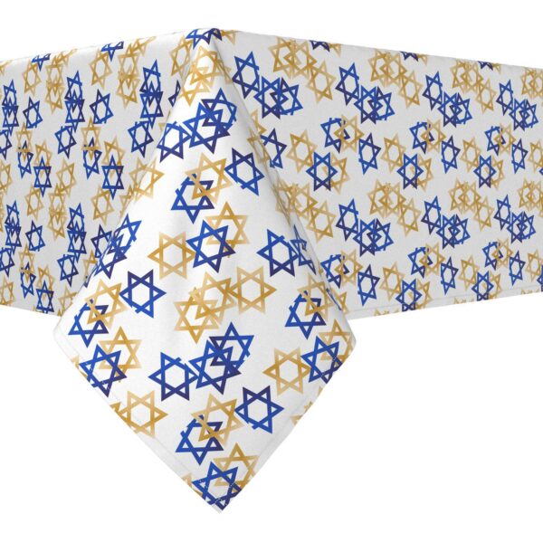 Rectangular Tablecloth, 100% Polyester, 60x84 , Star of David Dcor