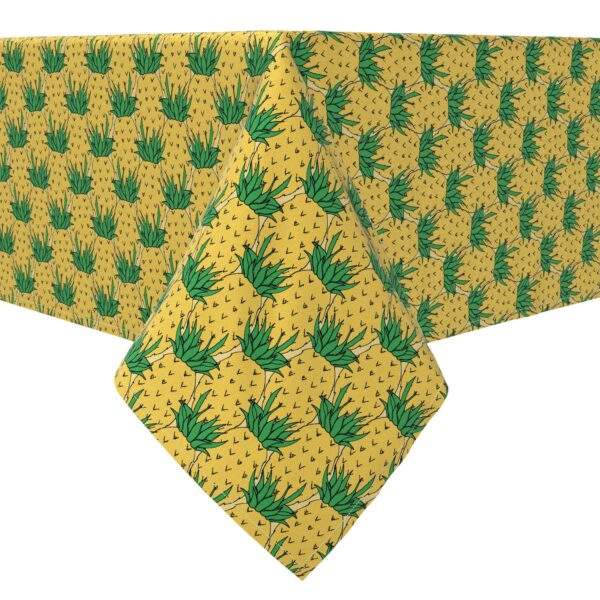 Rectangular Tablecloth, 100% Cotton, 60x120 , Close Up Pineapples