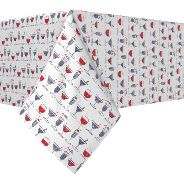 Rectangular Tablecloth, 100% Cotton, 52x84 , Cocktails in Hand