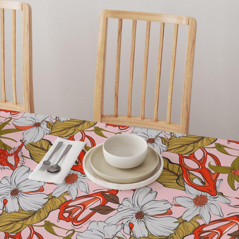 Rectangular Tablecloth, 100% Cotton, 52x84 , Floral 228 - Image 4