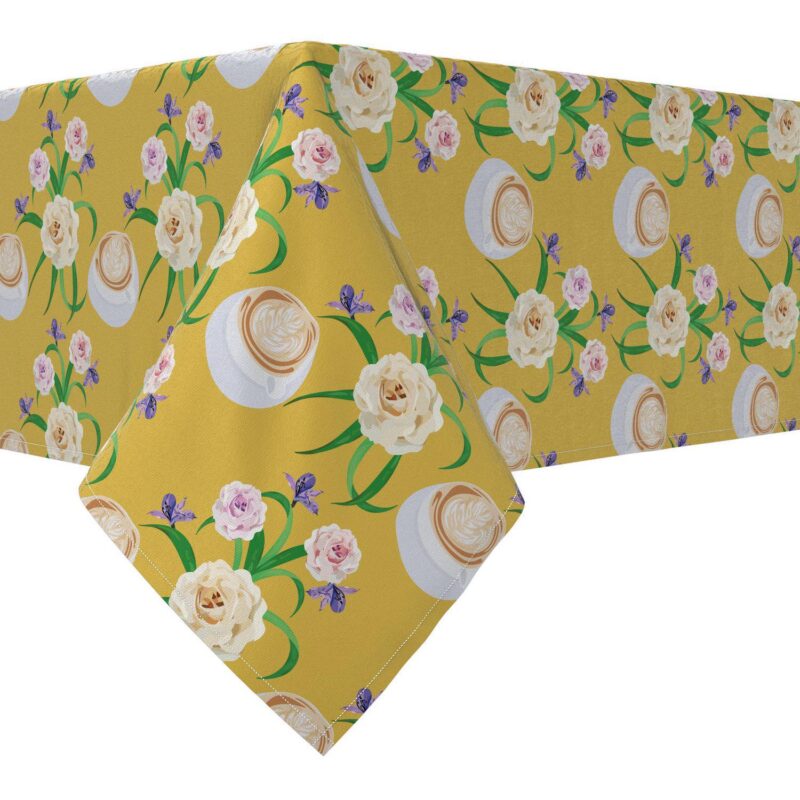 Rectangular Tablecloth, 100% Cotton, 52x120 , Floral 84