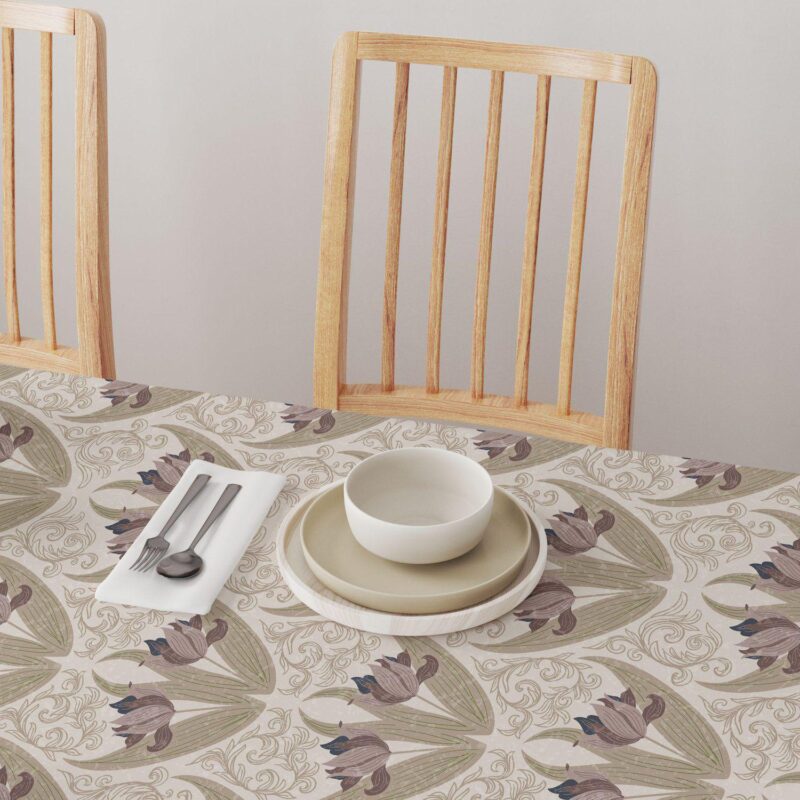 Rectangular Tablecloth, 100% Cotton, 52x84 , Floral 57 - Image 4