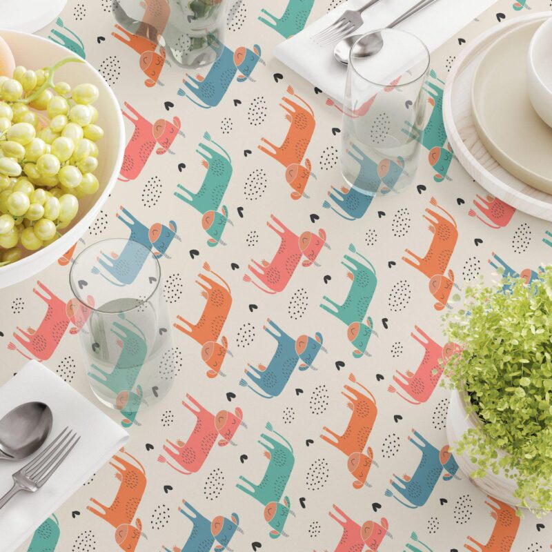 Rectangular Tablecloth, 100% Cotton, 60x84 , Happy Cows - Image 3