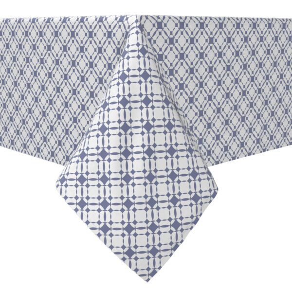 Rectangular Tablecloth, 100% Cotton, 60x104 , Blue Grid Tiles