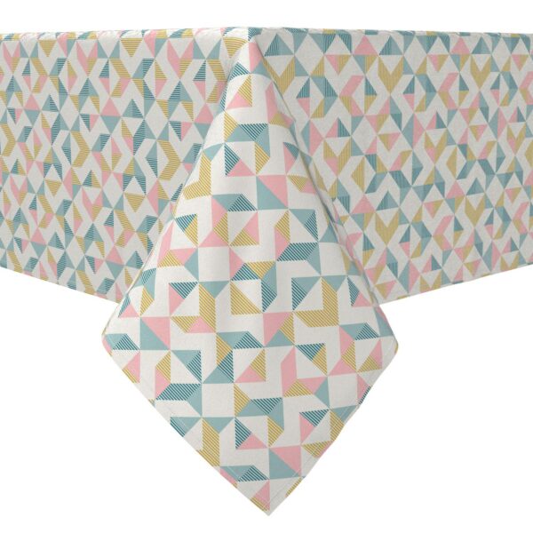 Rectangular Tablecloth, 100% Cotton, Abstract Geo Print