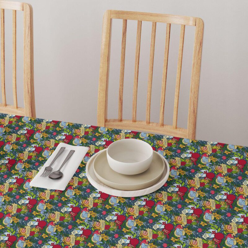 Rectangular Tablecloth, 100% Polyester, 60x84 , Happy Jewish New Year - Image 4
