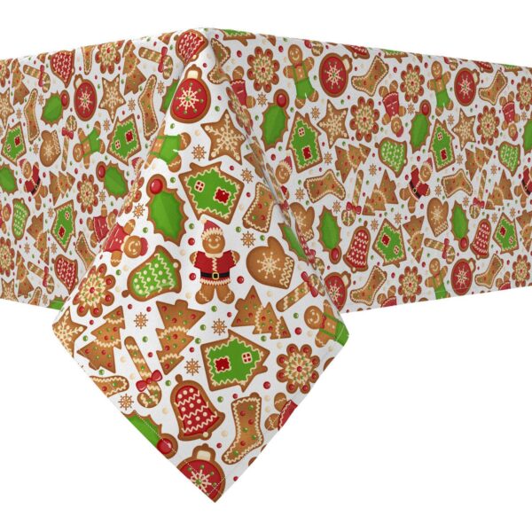 Rectangular Tablecloth, 100% Cotton, 52x84 , Christmas Cookies